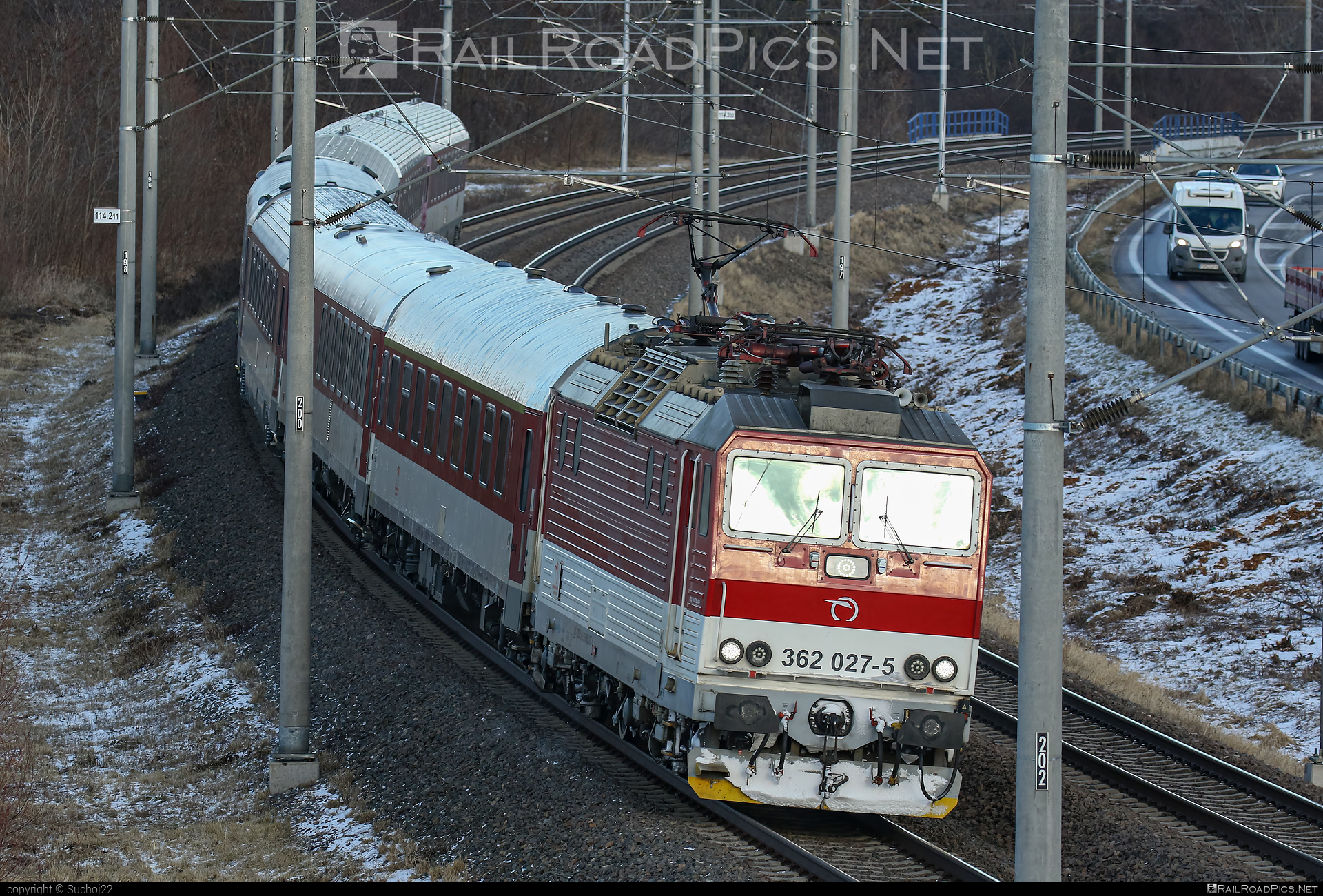 Škoda 69Er - 362 027-5 operated by Železničná Spoločnost' Slovensko, a.s. #ZeleznicnaSpolocnostSlovensko #eso #locomotive362 #rychleeso #skoda #skoda69er #zssk