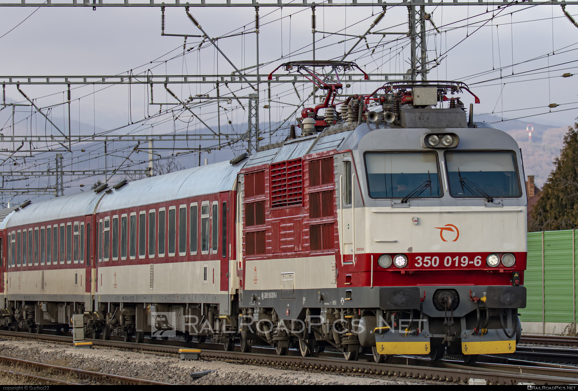 Škoda 55E - 350 019-6 operated by Železničná Spoločnost' Slovensko, a.s. #ZeleznicnaSpolocnostSlovensko #gorila #locomotive350 #skoda #skoda55e #zssk