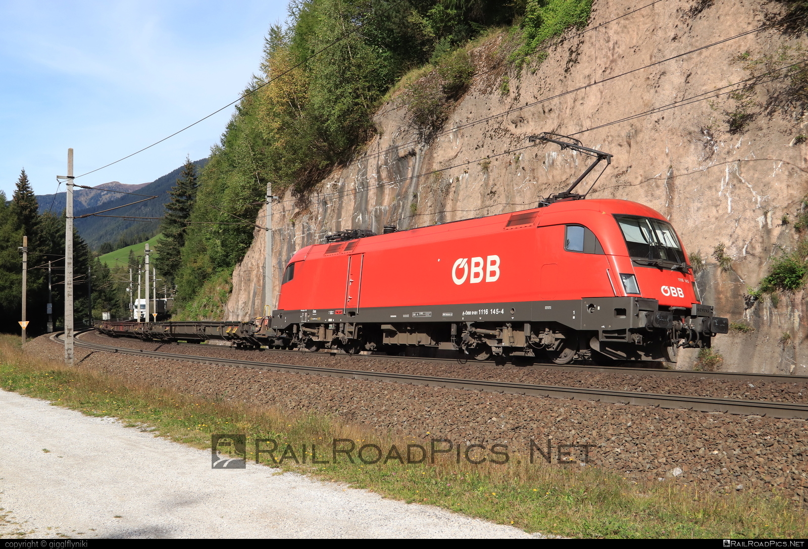 Siemens ES 64 U2 - 1116 145 operated by Rail Cargo Austria AG #es64 #es64u2 #eurosprinter #flatwagon #obb #osterreichischebundesbahnen #rcw #siemens #siemensEs64 #siemensEs64u2 #siemenstaurus #taurus #tauruslocomotive