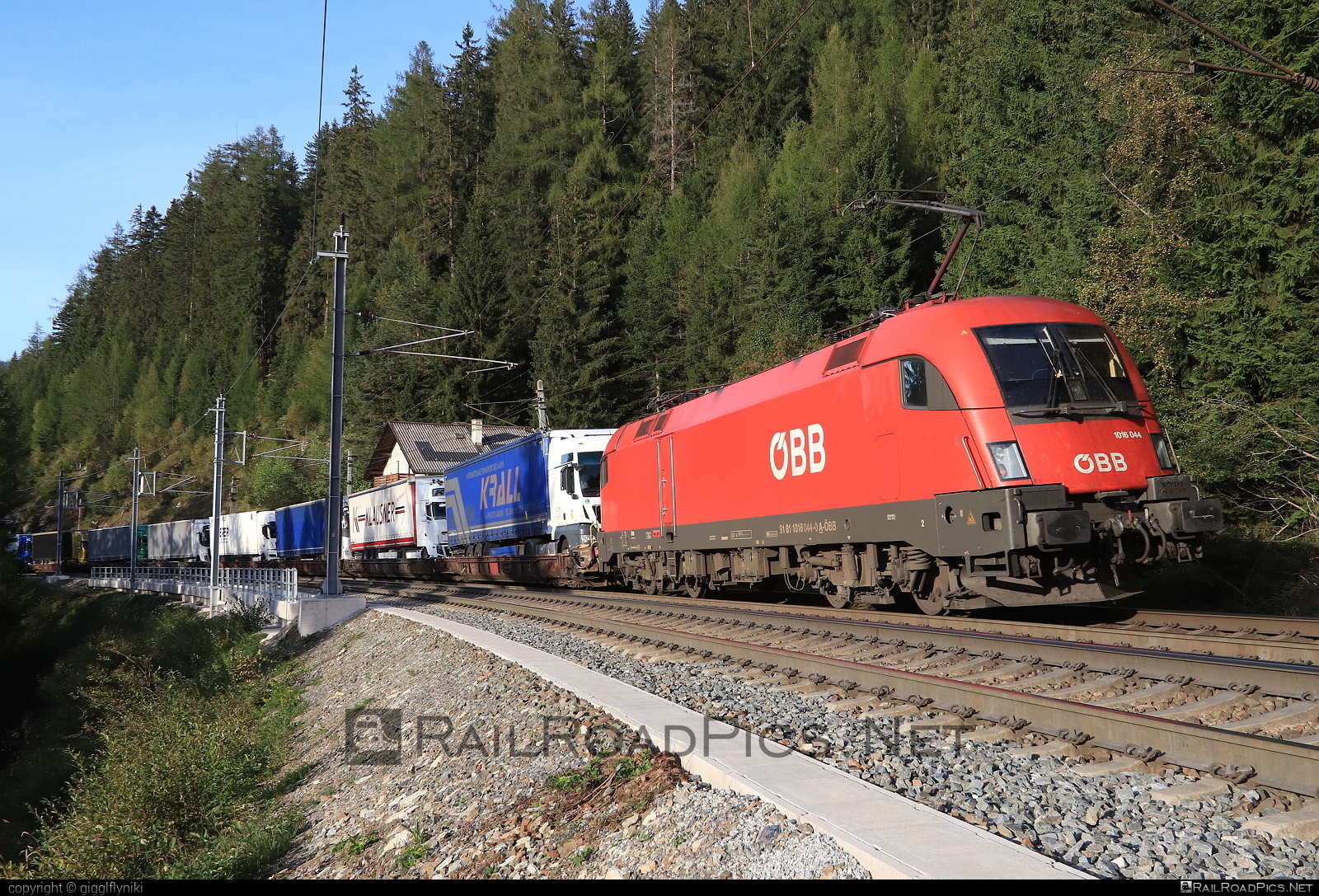 Siemens ES 64 U2 - 1016 044 operated by Rail Cargo Austria AG #es64 #es64u2 #eurosprinter #flatwagon #obb #osterreichischebundesbahnen #rcw #siemens #siemensEs64 #siemensEs64u2 #siemenstaurus #taurus #tauruslocomotive #truck