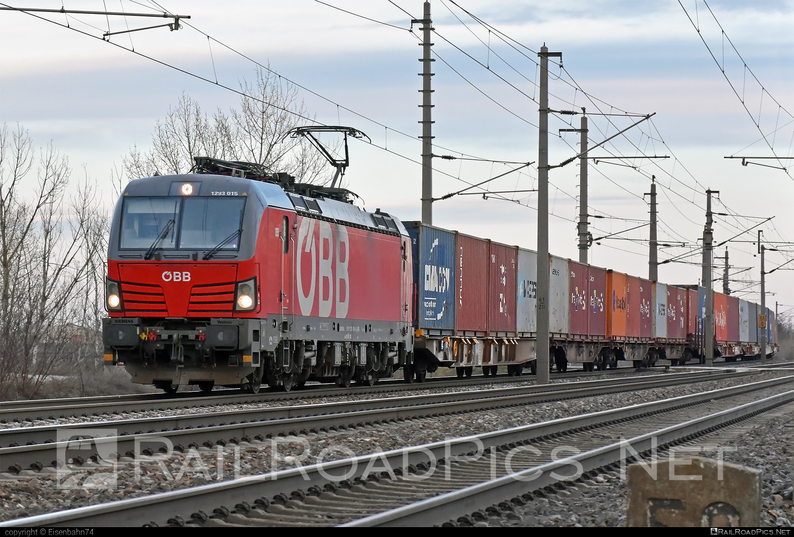 Siemens Vectron MS - 1293 015 operated by Rail Cargo Austria AG #container #flatwagon #obb #osterreichischebundesbahnen #rcw #siemens #siemensVectron #siemensVectronMS #vectron #vectronMS