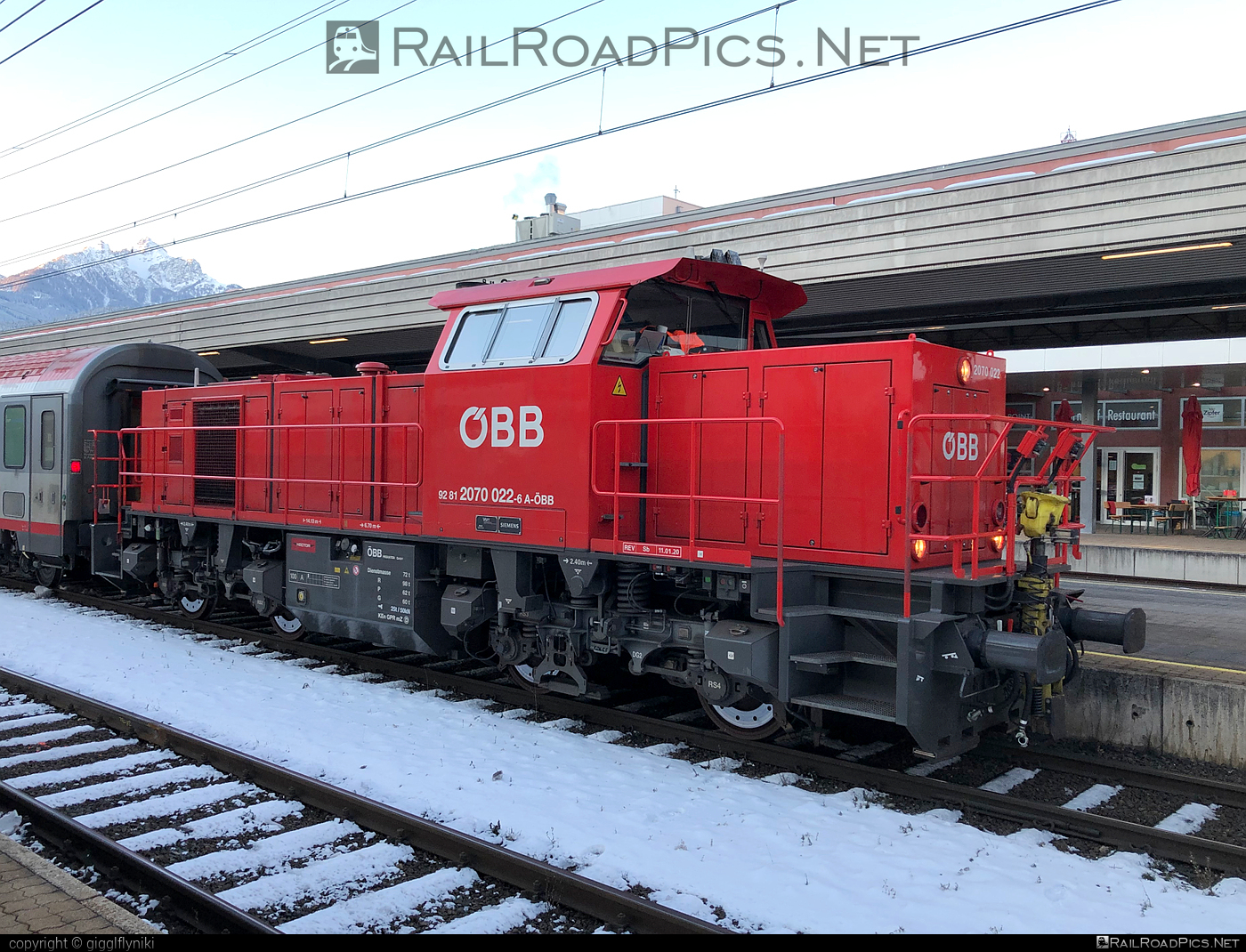 Vossloh G 800 BB - 2070 022 operated by Österreichische Bundesbahnen #g800bb #makG800bb #obb #obbClass2070 #osterreichischebundesbahnen #vossloh #vosslohG800bb
