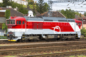 ŽOS Zvolen Class 757 - 757 016-1 operated by Železničná Spoločnost' Slovensko, a.s.