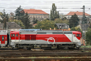 ŽOS Zvolen Class 757 - 757 016-1 operated by Železničná Spoločnost' Slovensko, a.s.