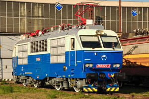 Škoda 55E - 350 020-4 operated by Železničná Spoločnost' Slovensko, a.s.