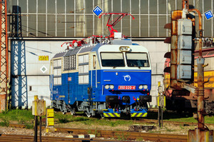 Škoda 55E - 350 020-4 operated by Železničná Spoločnost' Slovensko, a.s.