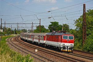 ŽOS Vrútky Class 361.1 - 361 104-3 operated by Železničná Spoločnost' Slovensko, a.s.