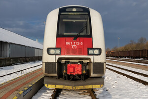 ŽOS Vrútky Class 861.0 - 861 112-5 operated by Železničná Spoločnost' Slovensko, a.s.